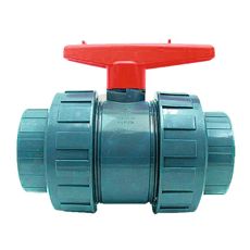 Kuleventil Ø 50 mm i PVC, ideell for industrielle anvendelser.