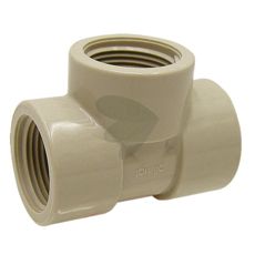 T-stykke med 3x innvendig gjenge i PP for fleksibel rørinstallasjon.