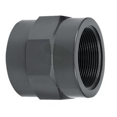 Robust hylse med innvendig gjenge og limhylse, designet for PVC-U-systemer.