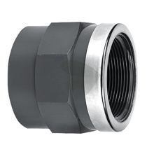 PVC-U hylse designet med åttekantring og innvendig gjenge for sikre installasjoner.