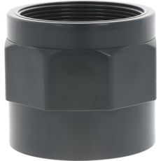 Langvarig hylse med limhylse, innvendig gjenge og åttekantring for PVC-U bruk.