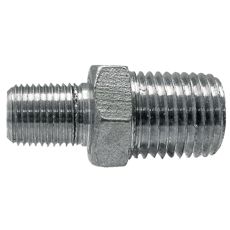 Reduksjonsnippel med doble utvendige gjenger for rask og sikker tilkobling.