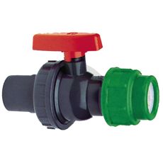 Kuleventil med limhylse og klemme, perfekt for PVC-U installasjoner.