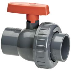 Kuleventil med limhylser og skrukobling for allsidig bruk.