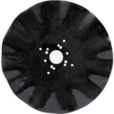 Bølget skivedisk som gir stabilitet og holdbarhet i traktorer og landbruksmaskiner.