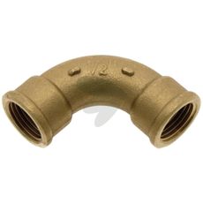 Robust 90° bue med 2 innvendige gjenger, perfekt for rørsystemer.