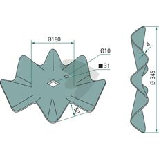 Cutterdisk 345mm, designet for effektiv skjæring med presisjon.