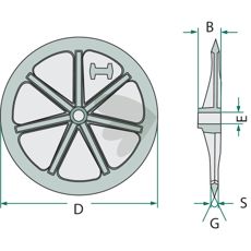 Pakningsring 900 mm med nav, sikrer effektiv tetting og minimerer slitasje.