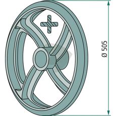 Cambridgering Ø 505 mm, navbredde 100 mm, for å støtte maskinens drift og funksjon.