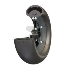 Hjul komplett 440x116mm med 16x44mm aksel, effektiv og sterk løsning.