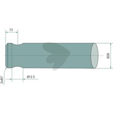 Ballspyd Lengde 440mm, buet og konisk design, optimal for effektiv ballehandling.