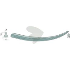 Buet ballspyd for sveising, 600mm langt, 26x56mm i størrelse.