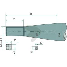 Ballspyd med konisk mutter, designet for Kverneland 600mm.