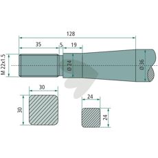 Ballspyd med konisk mutter M22X1,5, perfekt for robuste anvendelser innen landbruk.