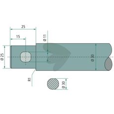 Ballespydd på 800mm med 11mm hull, designet for effektiv bruk ved landbruk.