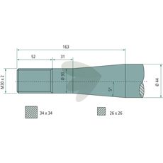 Bøyd balspyd med konisk mutter, perfekt for bruk innen landbruk og snøhåndtering.