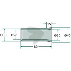Sveisemuffe for tapper M22 og M24, perfekt for traktortilbehør.