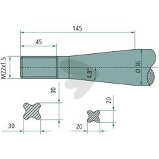 Konisk mutter for balspyd von der Heide og Weidemann, M22X1,5, robust konstruksjon.
