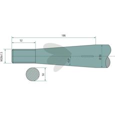 Mutter M28X1,5 820mm for Saphir og Manitou, perfekt for tunge laster.