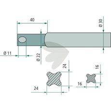 Balspyd 820mm rett form 18820, perfekt for kraftige applikasjoner.