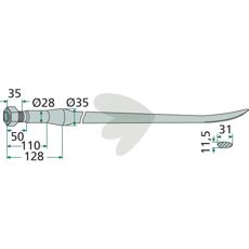Balspyd med konisk mutter 18908, perfekt for effektiv bruk innen jordbruk.