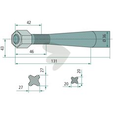 Weidemann konisk mutter M22X1,5, en robust del for balspyd og landbruksmaskiner.