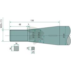 Holdbart balspyd konisk mutter Redrock M28X1,5 for robuste maskiner.