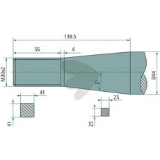 Bøyd balspyd med konisk mutter, 940mm lang, for robuste krav.