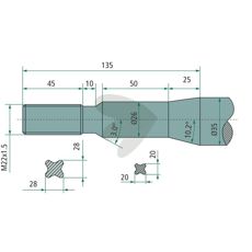 Rett balspyd med konisk mutter M22X1,5 for stabil og sikker bruk.