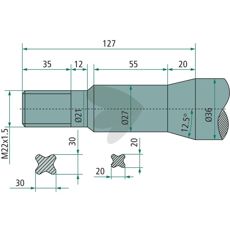 Rundballespyd 55611 med bøsning og konisk mutter, ideell for lasting av rundballer i landbruket.