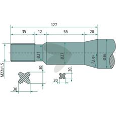 Ballespiyd 53432 med bushing og konisk mutter, ideell for trepaller.