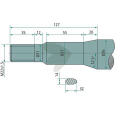 Ballespiyd 54764 med bushing og mutter, robust og pålitelig for ballhåndtering.