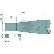 Ballespydd med konisk mutter 181114, designet for robuste løft og transporter.