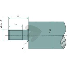 Ballespydd utstyrt med mutter og låseskive for økt sikkerhet og stabilitet.