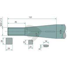 Ballepigg med M20X1,5 konisk mutter, 1250mm lang - ideell for traktor og maskinarbeid.