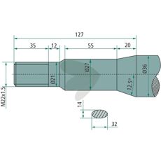 Balspyd med foring og konisk mutter 54765, perfekt for landbruk og bygg.