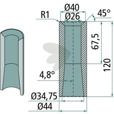 Sveisehylse - 55092, perfekt for maskinvedlikehold og reparasjon.