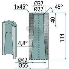 Sveisehylse - 56025, designet for holdbare industriløsninger.