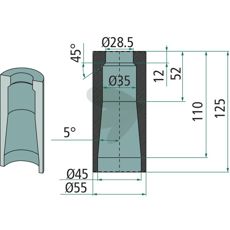 Sveisehylse - 55531, sikrer maksimalt støtte og styrke.