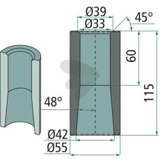 Sveisebøssing 55851, ideell for reparasjoner innen landbruk og bygg.