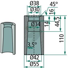 Universal sveisebøssing, nødvendig del for mange typer maskiner.