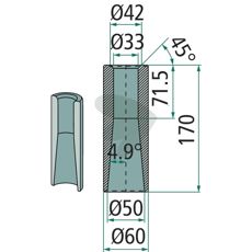 Sveisebøssing 56040, robust løsning for konstruksjon og landbruksmaskiner.