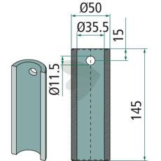Sveisebøssing 55475, designet for holdbarhet og langvarig bruk.