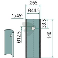 Sveisebøssing 55675, robust og pålitelig for landbruksmaskiner.