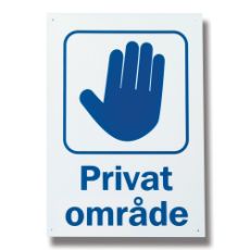 Skilt som markerer privat område, viktig for å beskytte privatlivet.