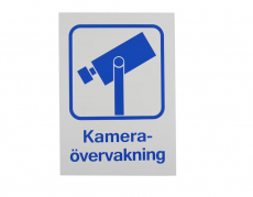 Skilt om kameraovervåking, avskrekker uvedkommende og øker sikkerheten.