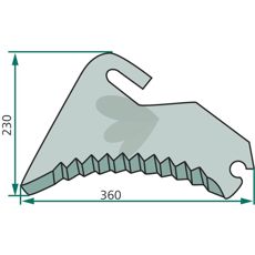 CKN00014N kniv, utmerket for rundballepresse med pålitelig ytelse.