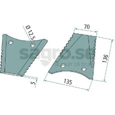 Tannet Halmsaks, designet for å kutte halm effektivt.