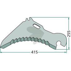 Kniv for snittevogn, modell 01-129690, sikrer robust skjærekapasitet.