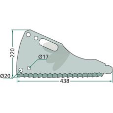 Kniv til snittvogn, modell 02-008640, gir langvarig ytelse ved bruk.